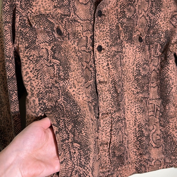 Free People L Snake Trucker Jacket - Picture 6 of 9